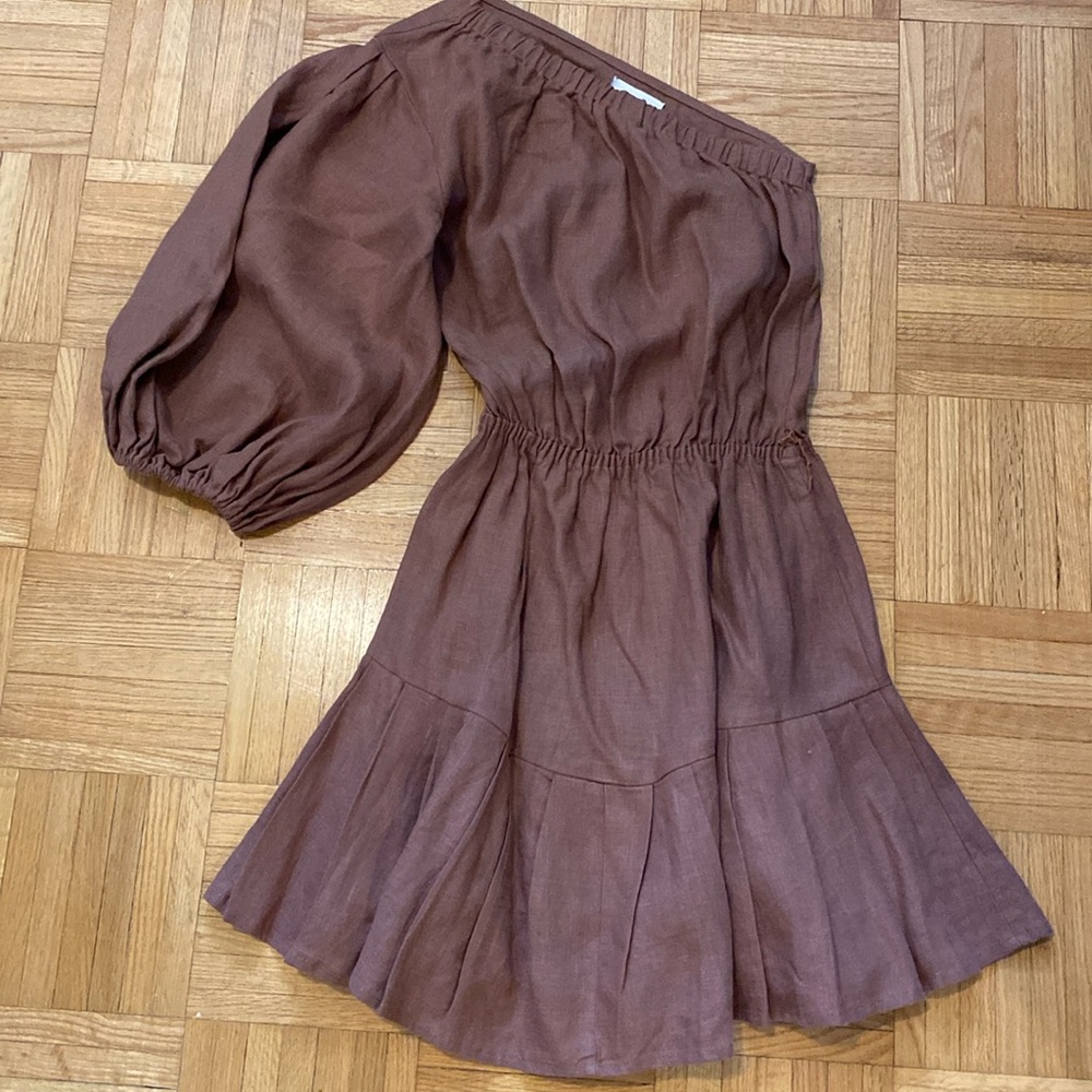 Lune Resort one shoulder flounce resort dress